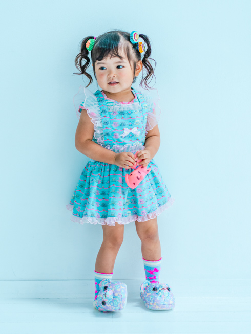 美品　bonjour diary mint エプロンドレス　ワンピース　6y Bonjour - clothing for children and mums with matching home