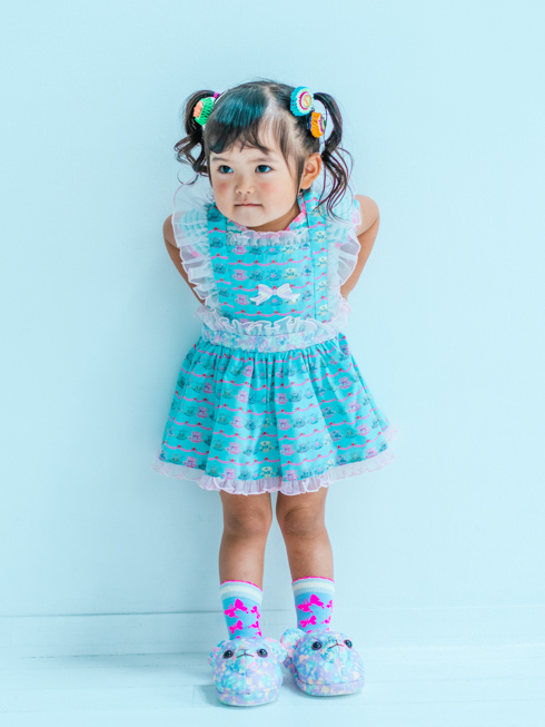 美品　bonjour diary mint エプロンドレス　ワンピース　6y 美品 bonjour diary mint エプロンドレス ワンピース 6y - メルカリ