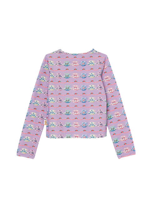 TEREZIE | ロングTシャツ - ライラックティーカップ 【公式