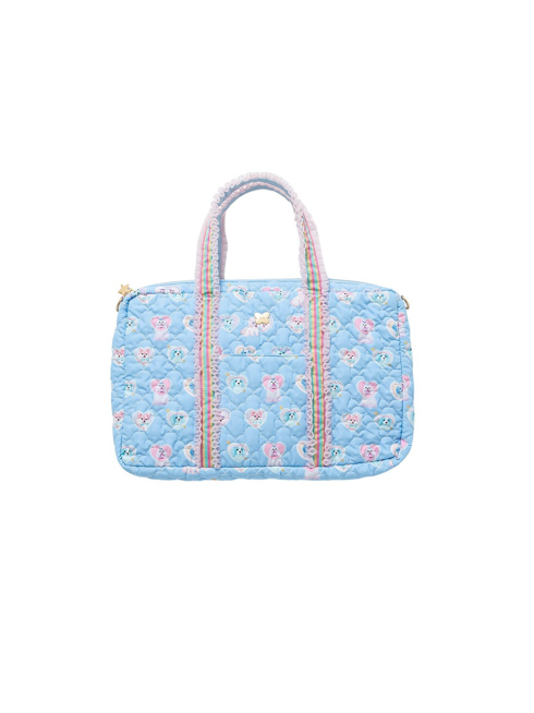 ライトブルー キルティング パーティーバッグ 数量限定】 CHLOEJASMINE | キルティングトートバッグ - ブルー