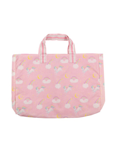 ピンクユニコーン柄のレッスントートバッグです。