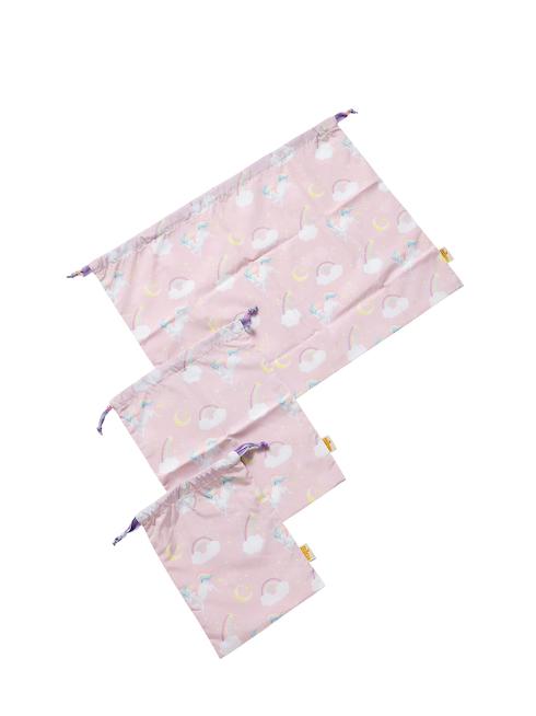 CAMILLA | ３点巾着セット - ピンクユニコーン【ゆうパケット２点同梱